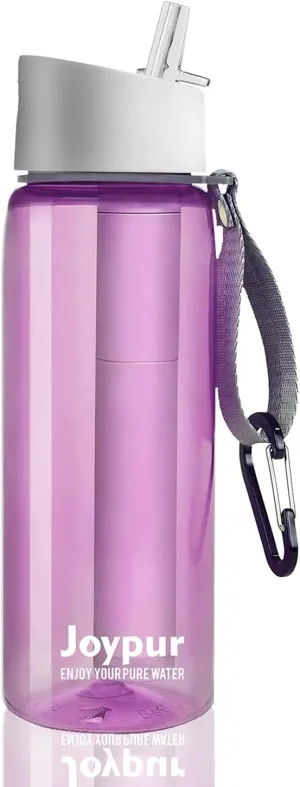 0.01 μm Ultra Filtration Portable Water Bottle - 4-Stage Filtered BPA-Free Reusable Water Bottle - for Survival,Hiking,Emergency,Camping and Backpacking