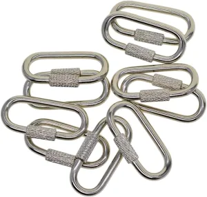 10 Pcs Heavy Duty Steel Oval O Screw Lock Quick Link Connector Carabiner Keychains Key Ring Clasp Hook Lanyard DIY