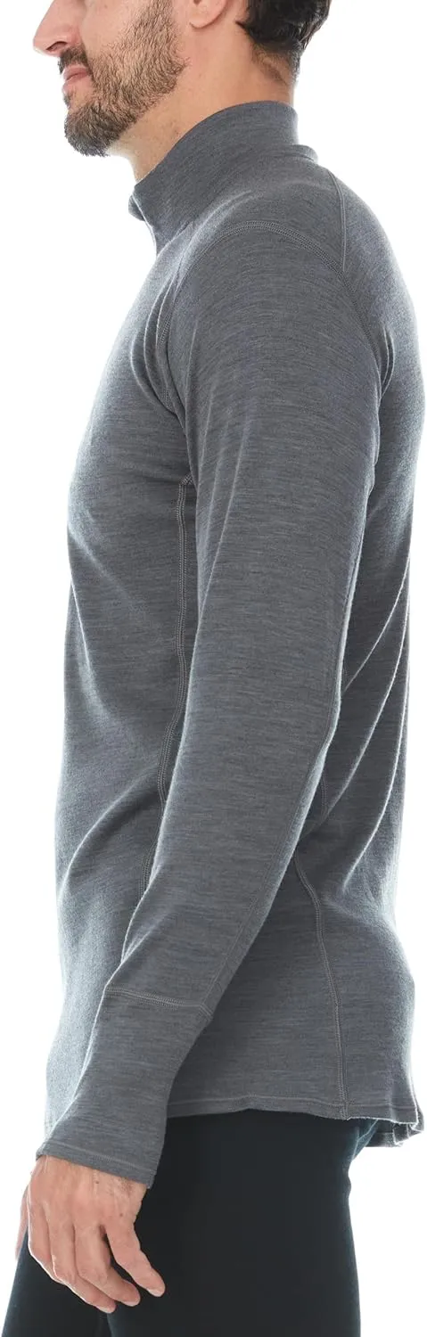 100% Merino Wool - Men’s Midweight Quarter Zip - Warm Pullover - Midlayer