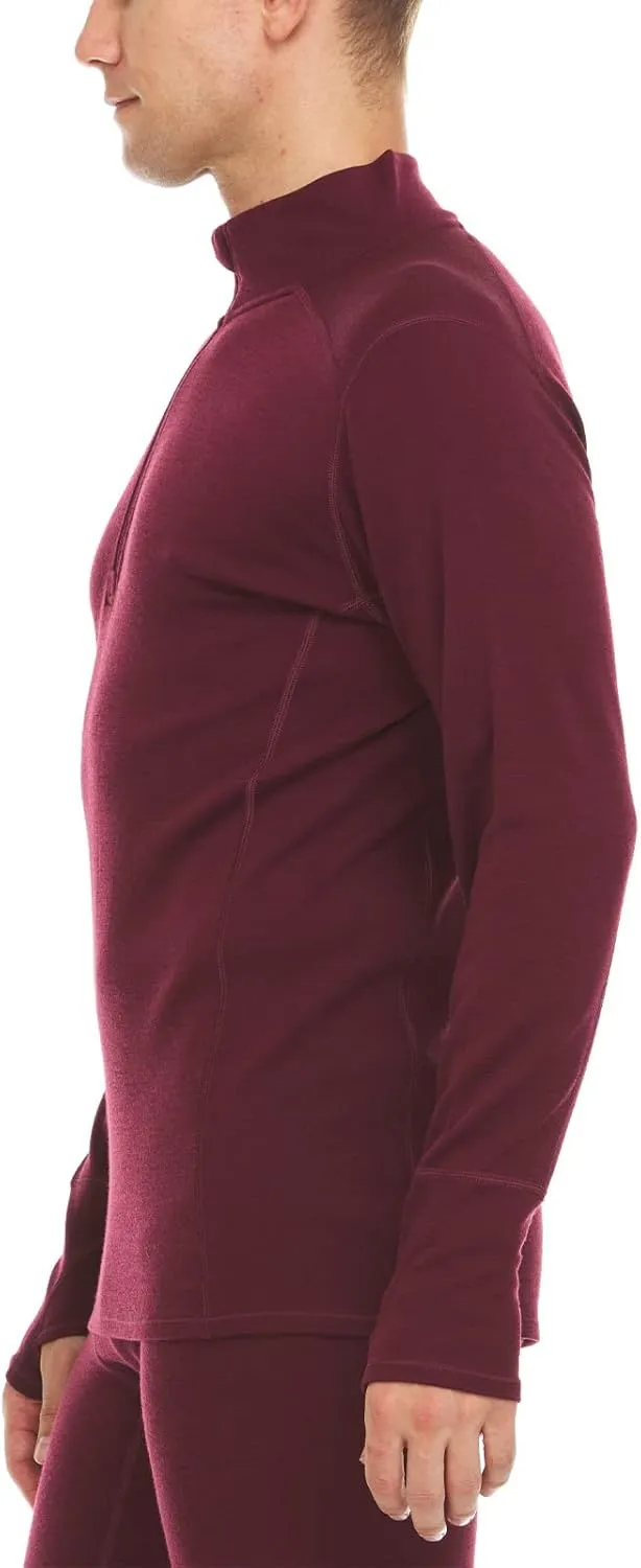 100% Merino Wool - Men’s Midweight Quarter Zip - Warm Pullover - Midlayer