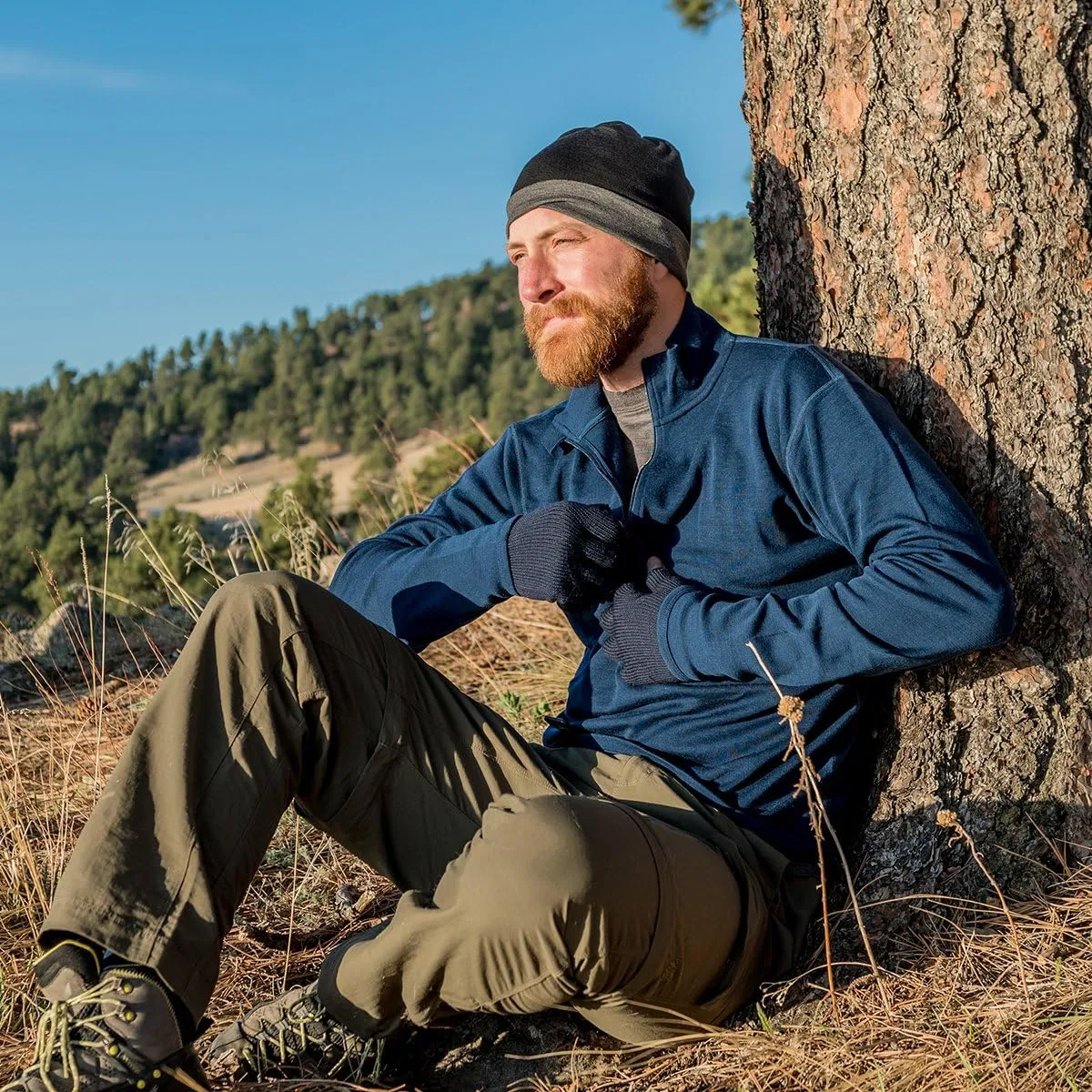 100% Merino Wool - Men’s Midweight Quarter Zip - Warm Pullover - Midlayer