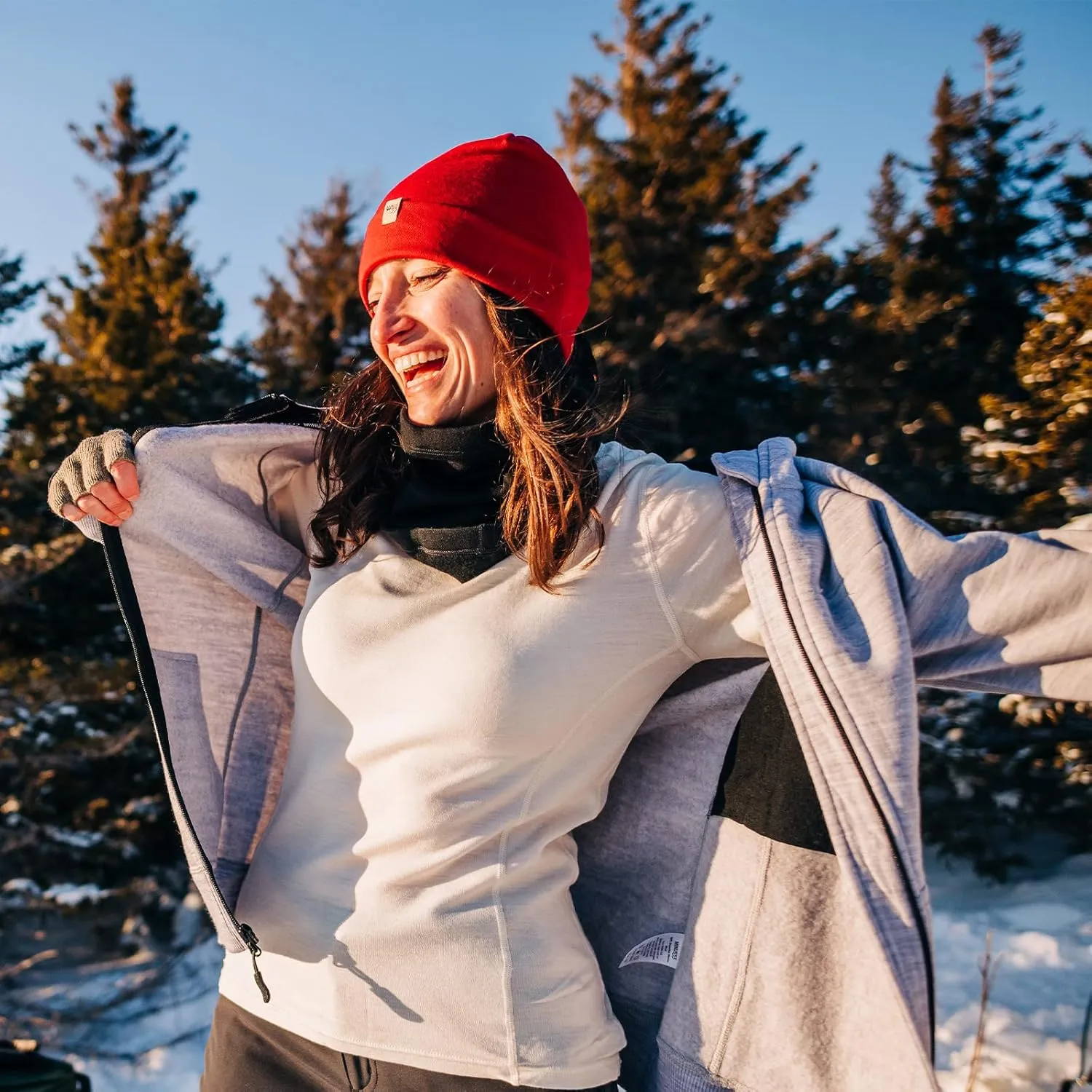 100% Merino Wool - Women's Midweight Base Layer - Long Sleeve Crew