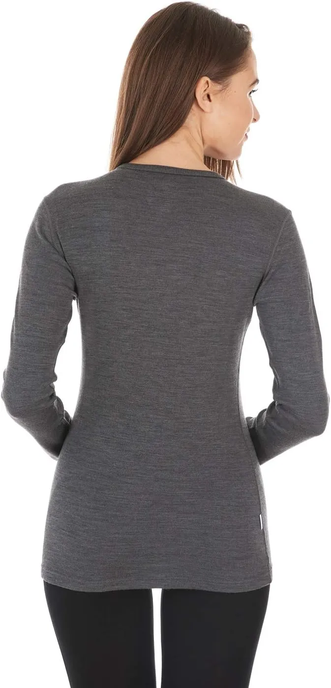 100% Merino Wool - Women's Midweight Base Layer - Long Sleeve Crew
