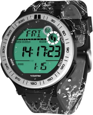 100m Underwater Watch Pedometer for Men Boys Waterproof Swimming Watch with Lap Stopwatch and Alarm Clock Function, 12/24 Hour Format Selectable