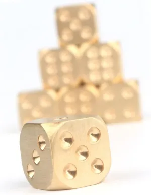 10pcs Solid Brass Dices Pure Copper Metal for Mahjong Table Games Entertainment Manual Polishing Unique Design for Party Fun Creative Gaming