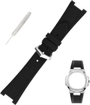13mm x25mm Resin Watch Band replacement for Patek Philippe Nautilus PP 5711 1A010 5712 5712G 5726 5980 Strap Wirstband accessories for Men and Women