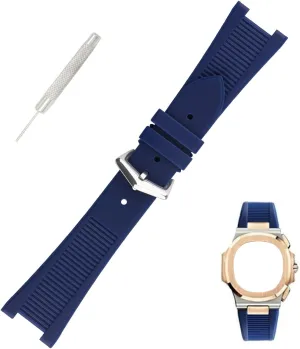 13mm x25mm Resin Watch Band replacement for Patek Philippe Nautilus PP 5711 1A010 5712 5712G 5726 5980 Strap Wirstband accessories for Men and Women