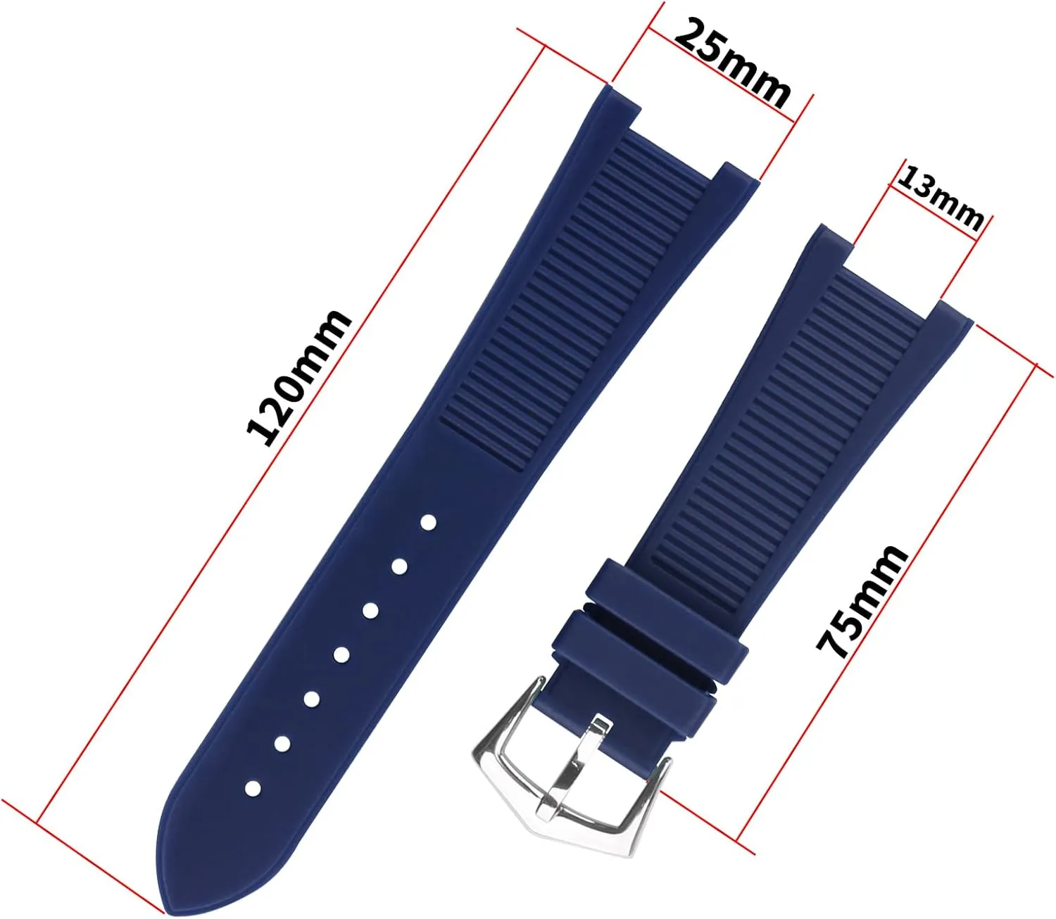 13mm x25mm Resin Watch Band replacement for Patek Philippe Nautilus PP 5711 1A010 5712 5712G 5726 5980 Strap Wirstband accessories for Men and Women