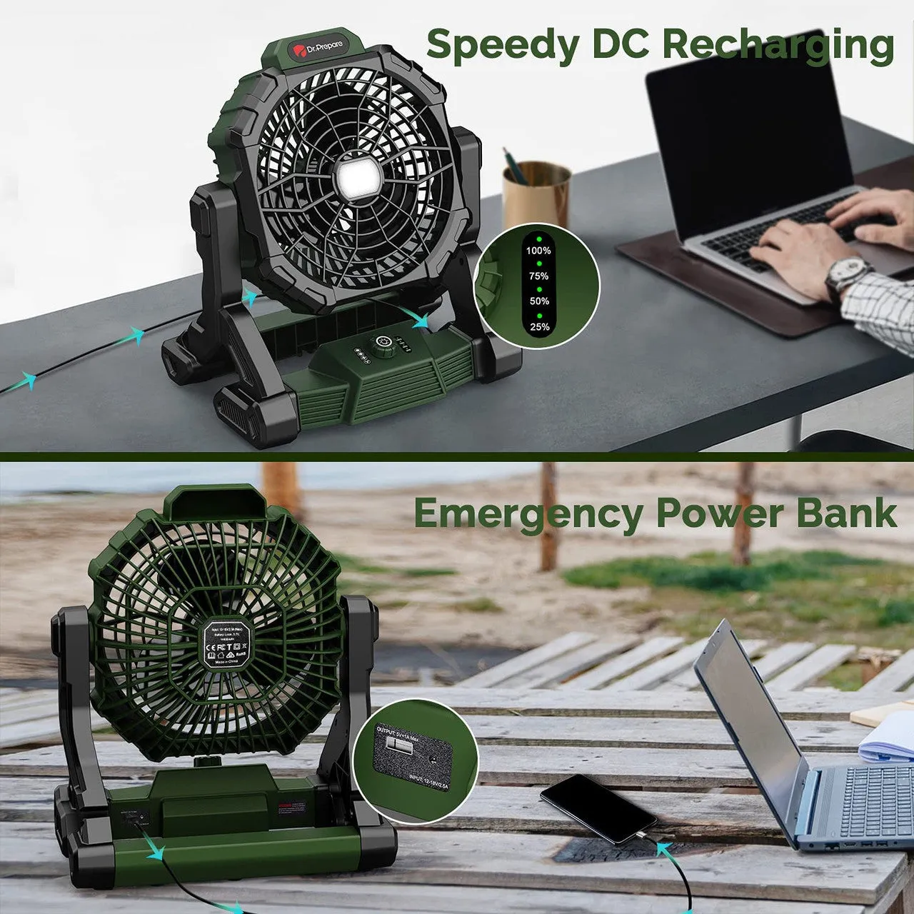 14400mAh Rechargeable Camping Fan