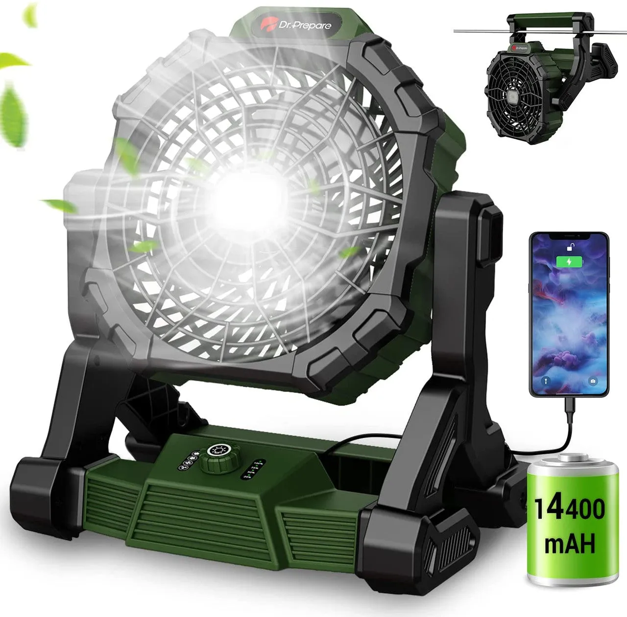 14400mAh Rechargeable Camping Fan