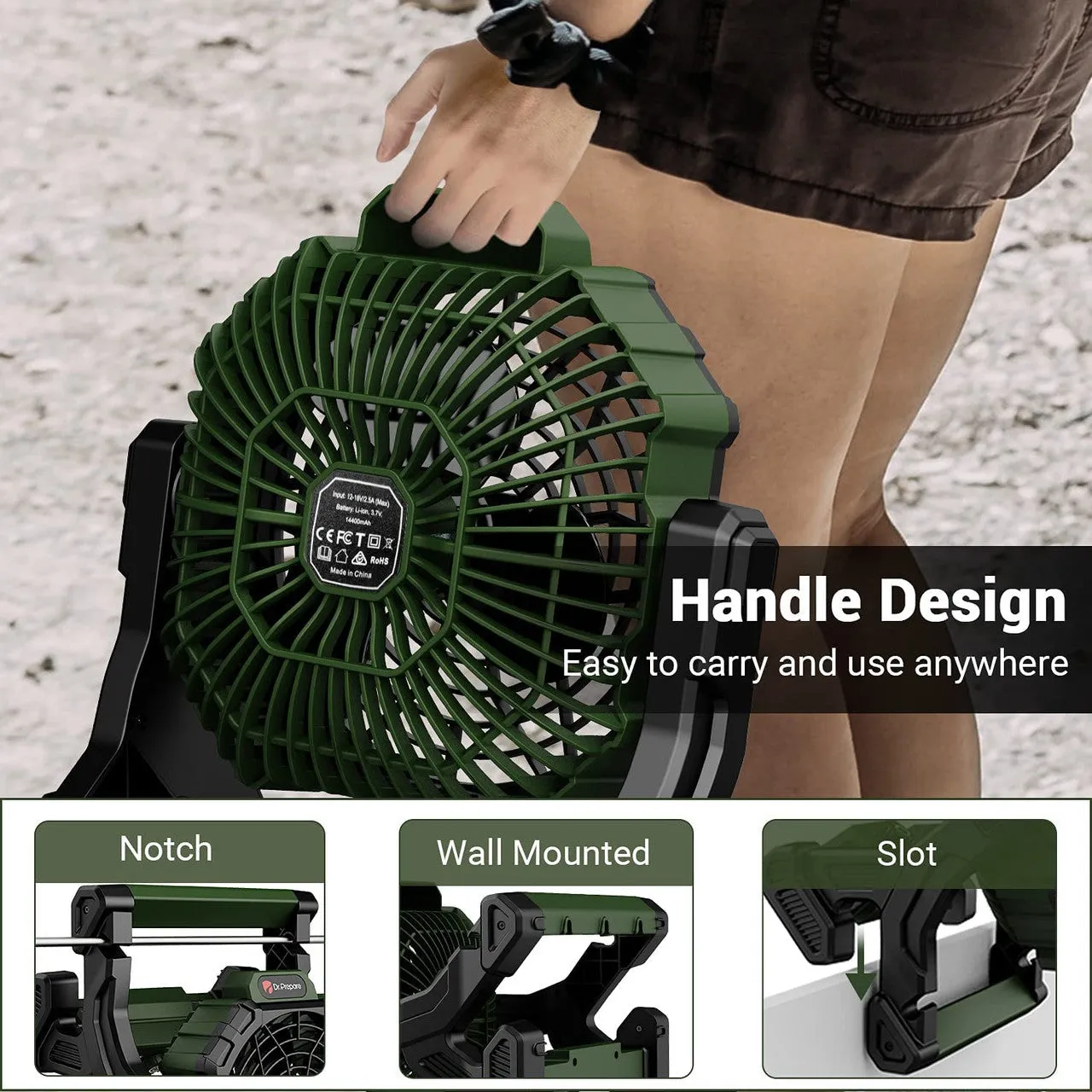 14400mAh Rechargeable Camping Fan