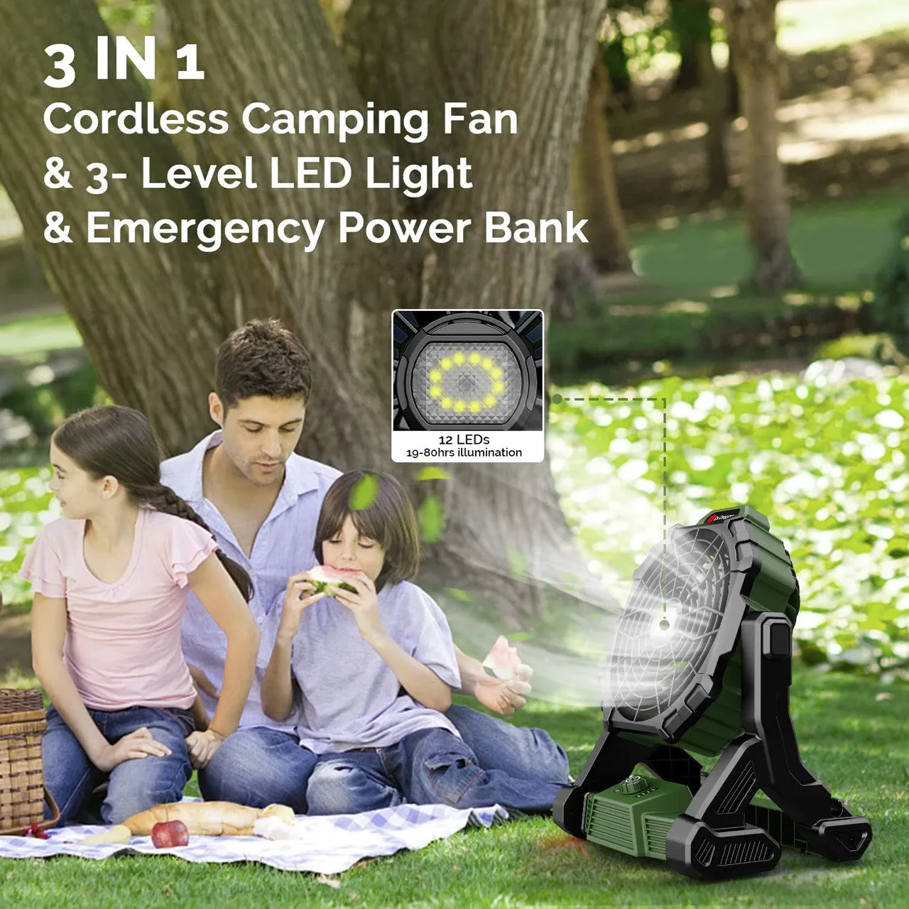 14400mAh Rechargeable Camping Fan
