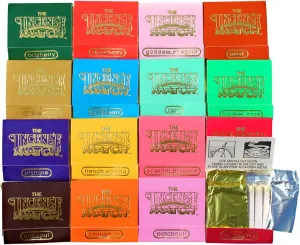 16 Pack Incense Matches: Variety Pack - Scented Bathroom Matches - Eliminates Bathroom Odors - Pleasant Incense - 30 Strikes per Matchbook, 480 Strikes per Purchase