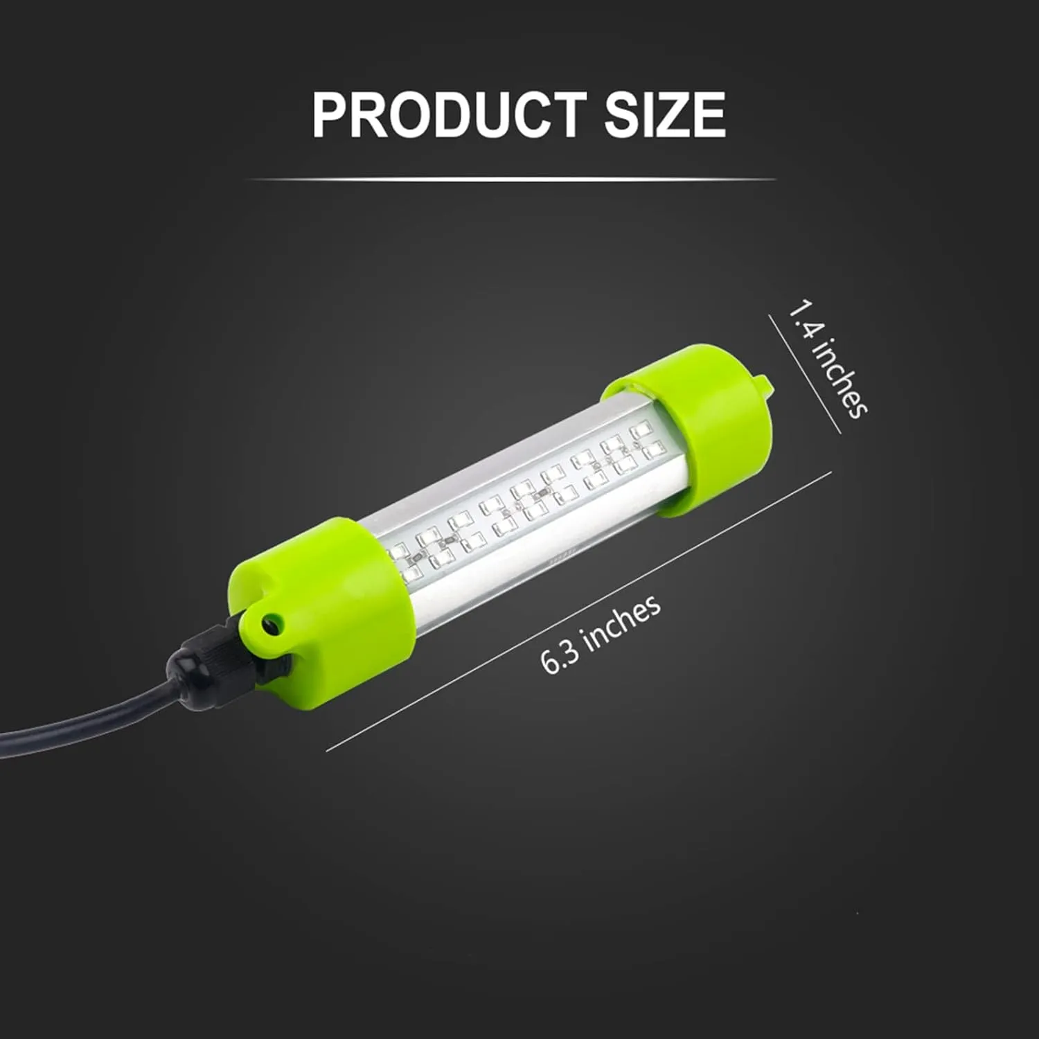18W 45W DC 12V Green IP68 Waterproof Aluminum Super Bright LED Fish Bait Submersible Dock Underwater Fishing Light Attractants For At Night Snook Crappie With Battery Clamps Cigarette Lighter Plug
