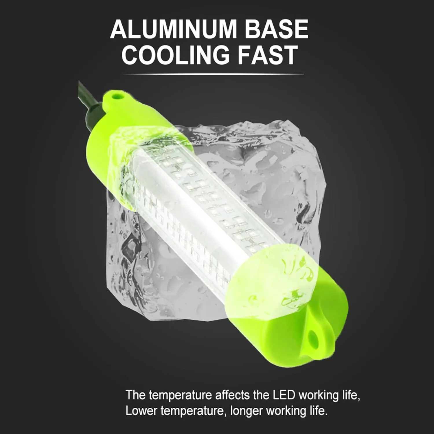 18W 45W DC 12V Green IP68 Waterproof Aluminum Super Bright LED Fish Bait Submersible Dock Underwater Fishing Light Attractants For At Night Snook Crappie With Battery Clamps Cigarette Lighter Plug