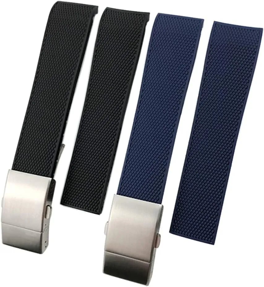 19mm 20mm 21mm Rubber Silicone Watch Strap Waterproof Watchband for Longines master Conquest HydroConquest L3 Black Accessories