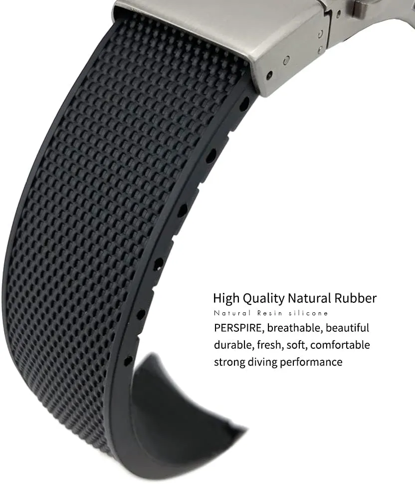 19mm 20mm 21mm Rubber Silicone Watch Strap Waterproof Watchband for Longines master Conquest HydroConquest L3 Black Accessories