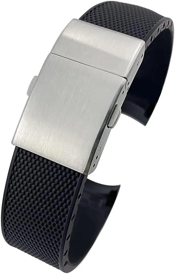 19mm 20mm 21mm Rubber Silicone Watch Strap Waterproof Watchband for Longines master Conquest HydroConquest L3 Black Accessories