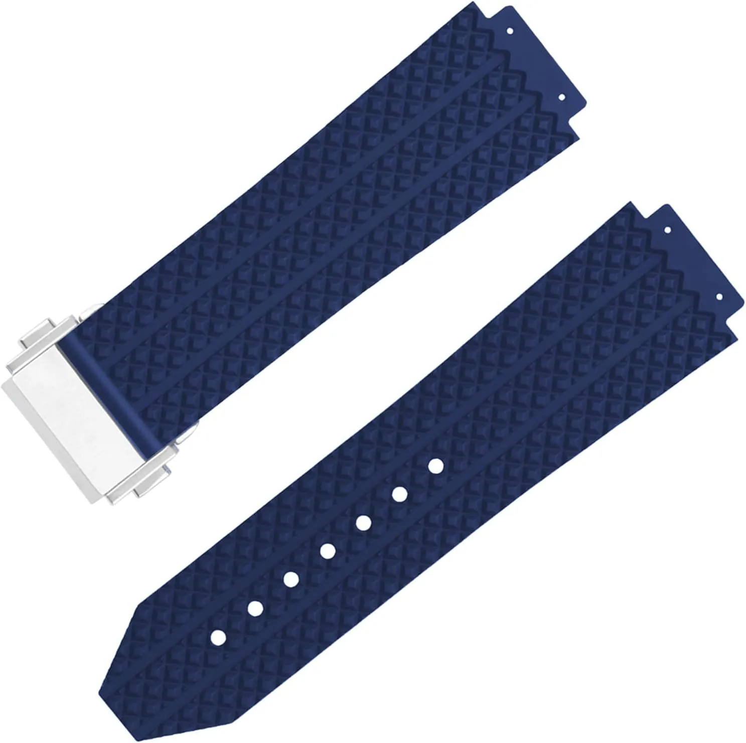 19mm*25mm*22mm Rubber Watch Band replacement for Hublot Big Bang 25 mm Diamond Pattern Silicone Strap Wirstband accessories with Buckle for Men and Women