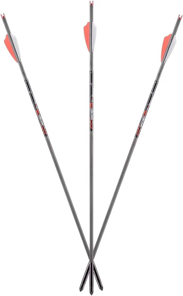 19" Bolts for AX440 (6-Pack) - .166” ID Micro Diameter Shaft, 19-Inch Length (Without Point), 403 Grains (with 100 Grain Point), 6061-T6 Aluminum Nock, (3) Fusion XII SL Vanes