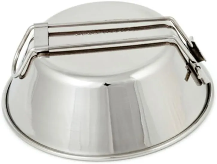 1pc Outdoor Portable Stainless Steel Camping Bowl Foldable Travel Cup with Handle for Lightweight Compact Design for Camping Hiking Fishing Picnic Activities
