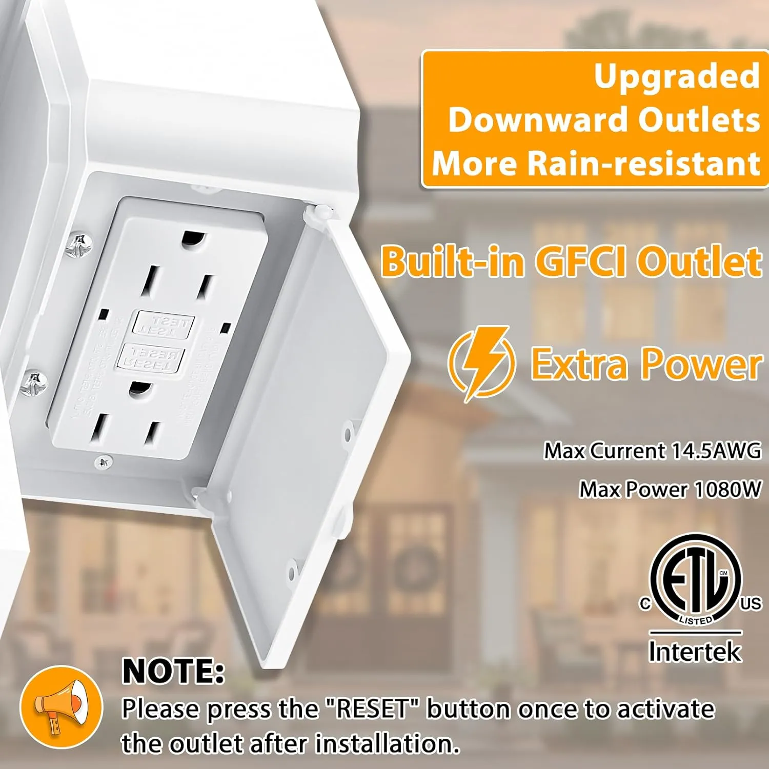 2 Pack Porch Lights with GFCI Outlet, White Dusk to Dawn Motion Sensor Outdoor Light, 3-Mode Wall Exterior Lighting Fixture, Waterproof Outside Lights Sconce for House Front Door Patio