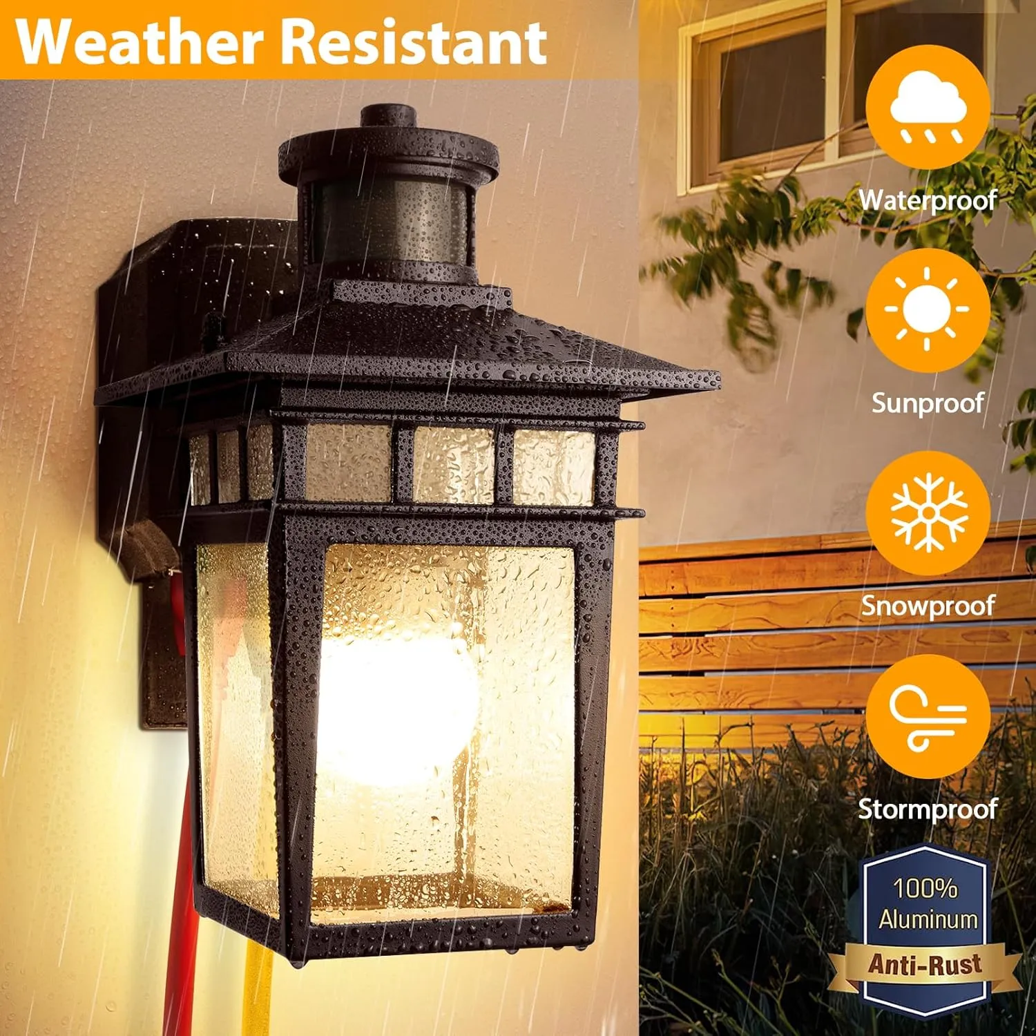 2 Pack Porch Lights with GFCI Outlet,Bronze Dusk to Dawn Motion Sensor Outdoor Light,3-Mode Wall Exterior Lighting Fixture,Waterproof Outside Lights Sconce for House Front Door