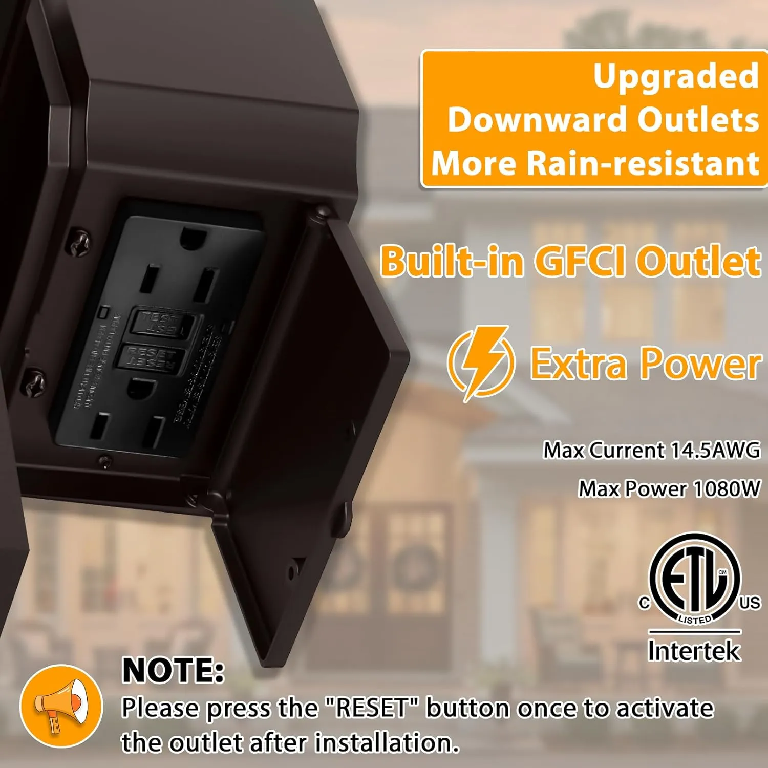 2 Pack Porch Lights with GFCI Outlet,Bronze Dusk to Dawn Motion Sensor Outdoor Light,3-Mode Wall Exterior Lighting Fixture,Waterproof Outside Lights Sconce for House Front Door