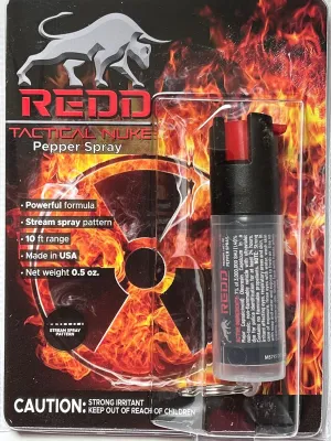 (2 Pack) REDD Pepper Spray, Tactical Nuke - (1.40% MC) Maximum Strength - Clear Sleeve Key Chain, Twist Top Stream (1/2 oz)
