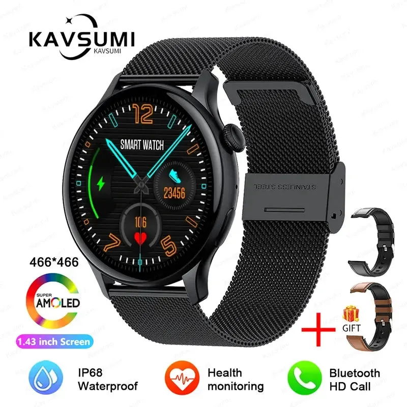 2024 NFC Smart Watch Women 466*466 Screen GPS Track Sport Watches Women Health Monitoring Voice Bluetooth Call Smartwatch Ladies