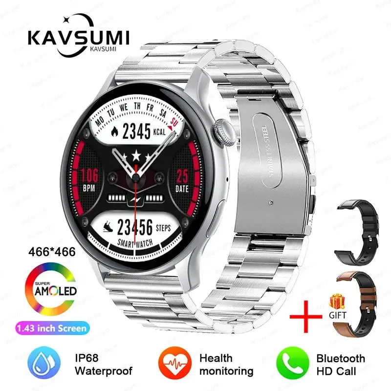 2024 NFC Smart Watch Women 466*466 Screen GPS Track Sport Watches Women Health Monitoring Voice Bluetooth Call Smartwatch Ladies