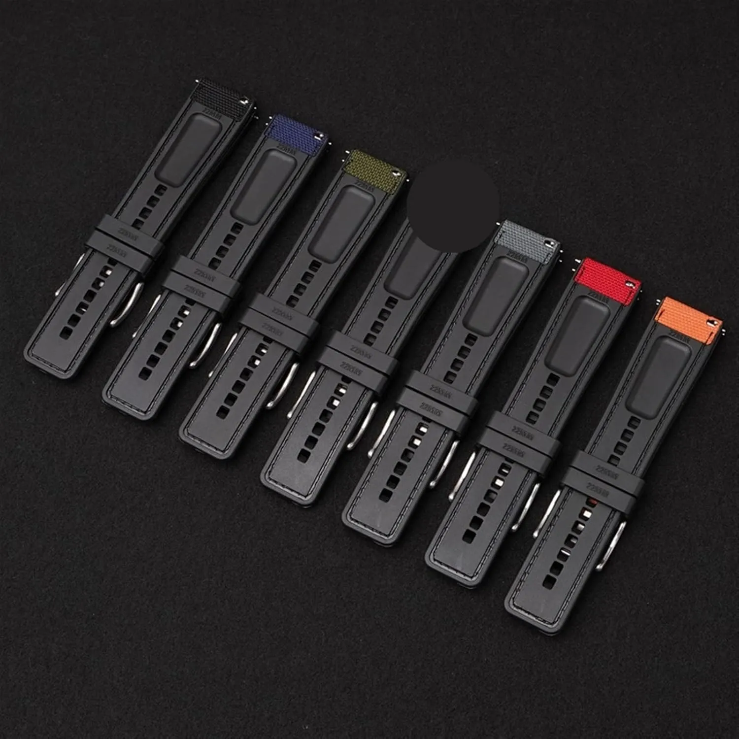 20mm 22mm 24mm Canvas Rubber Strap Quick Release Waterproof Watch Band for Men - Military Nylon Bracelet