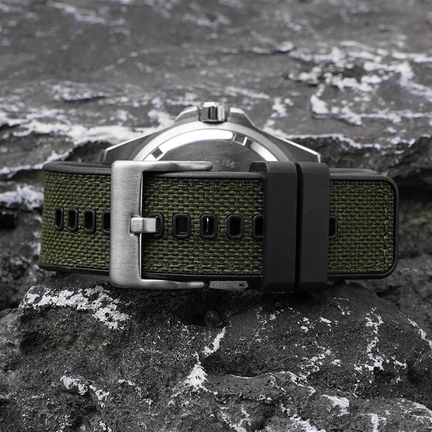 20mm 22mm 24mm Canvas Rubber Strap Quick Release Waterproof Watch Band for Men - Military Nylon Bracelet