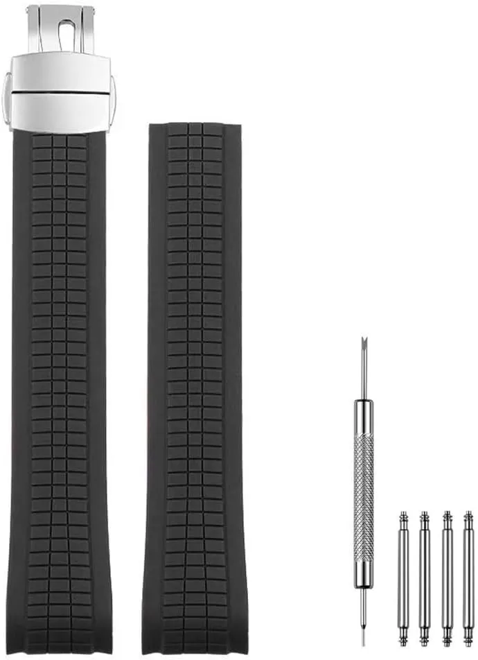 21mm Silicone Rubber Watch Band Strap Compatible with Patek Aquanaut Philippe -5164A 5167A