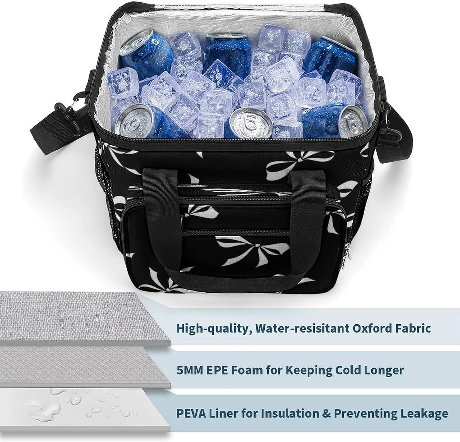 22.5L Waterproof Soft Cooler BagInsulated Lunch Box for Camping Fishing Beach Road Trips