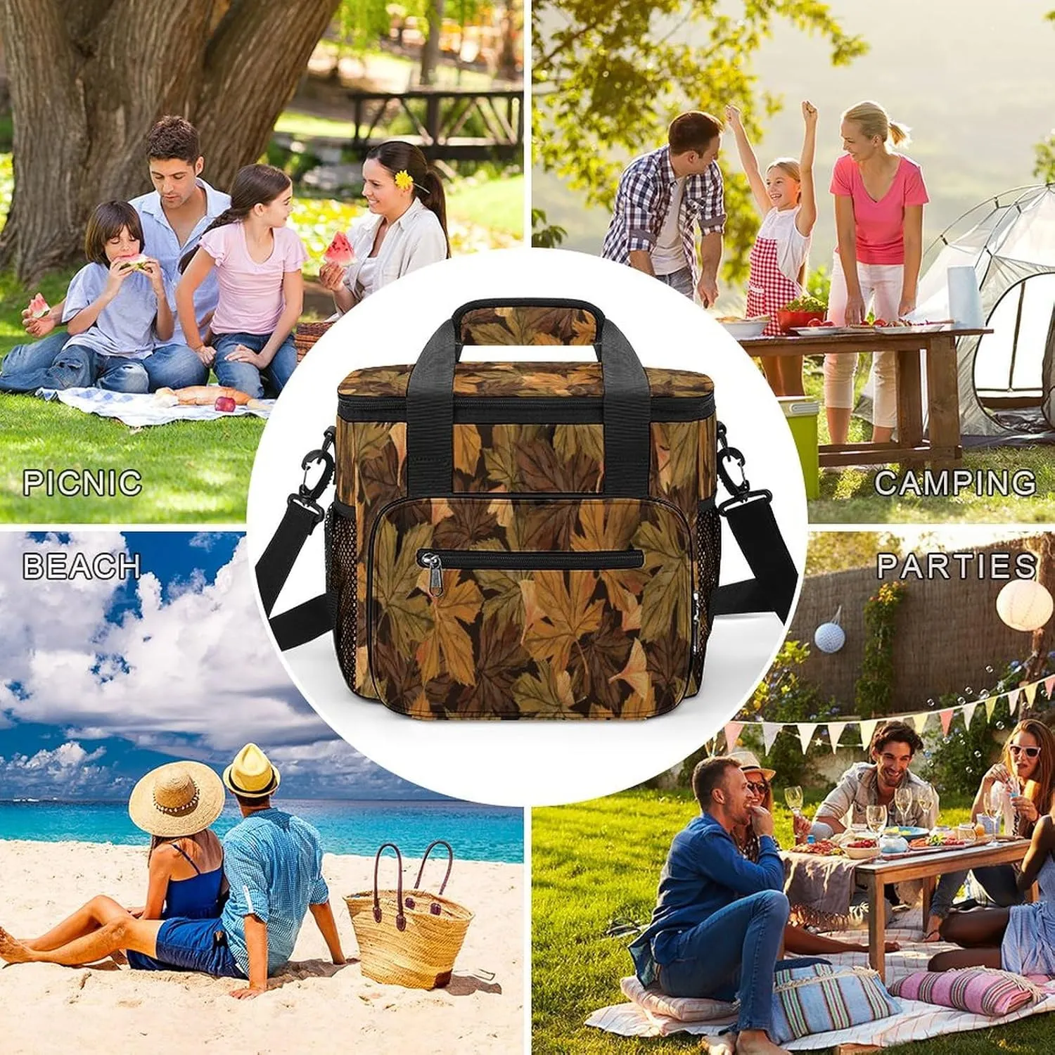 22.5L Waterproof Soft Cooler BagInsulated Lunch Box for Camping Fishing Beach Road Trips