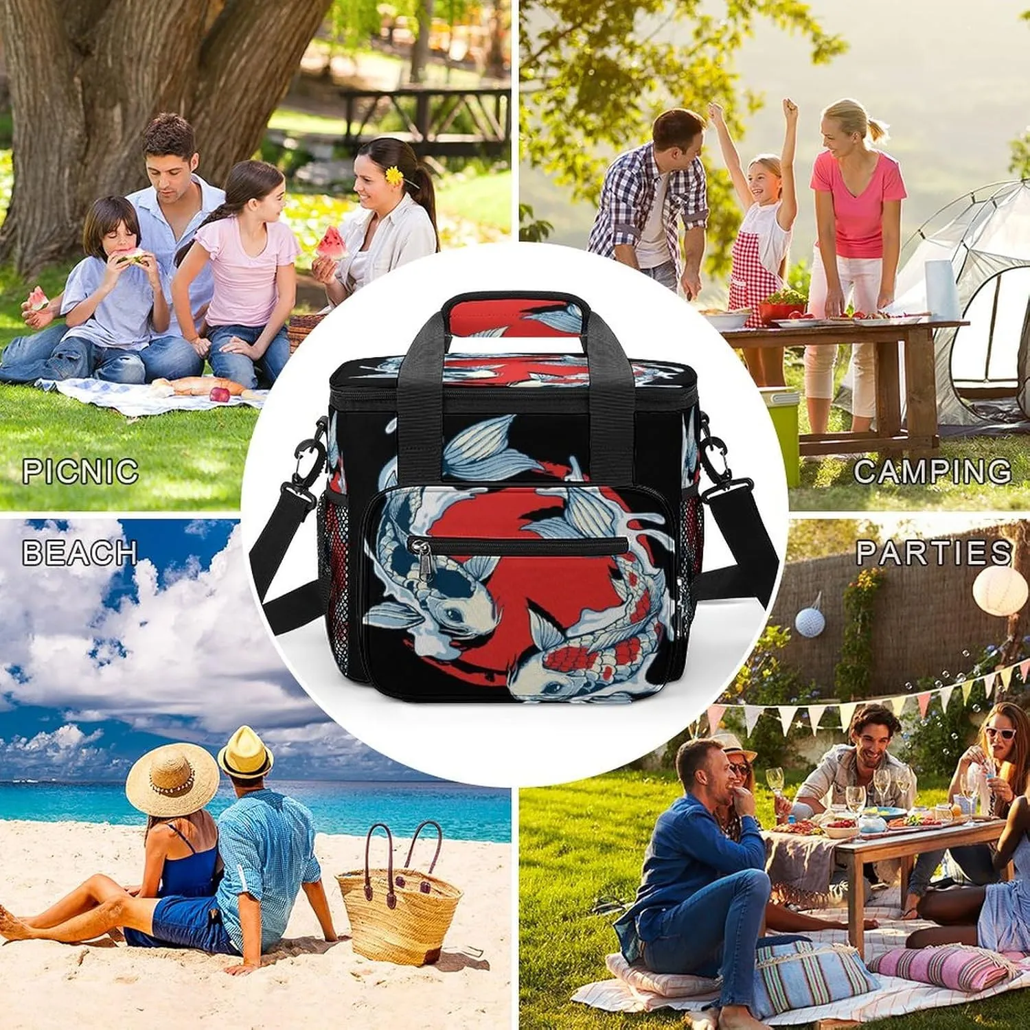 22.5L Waterproof Soft Cooler BagInsulated Lunch Box for Camping Fishing Beach Road Trips
