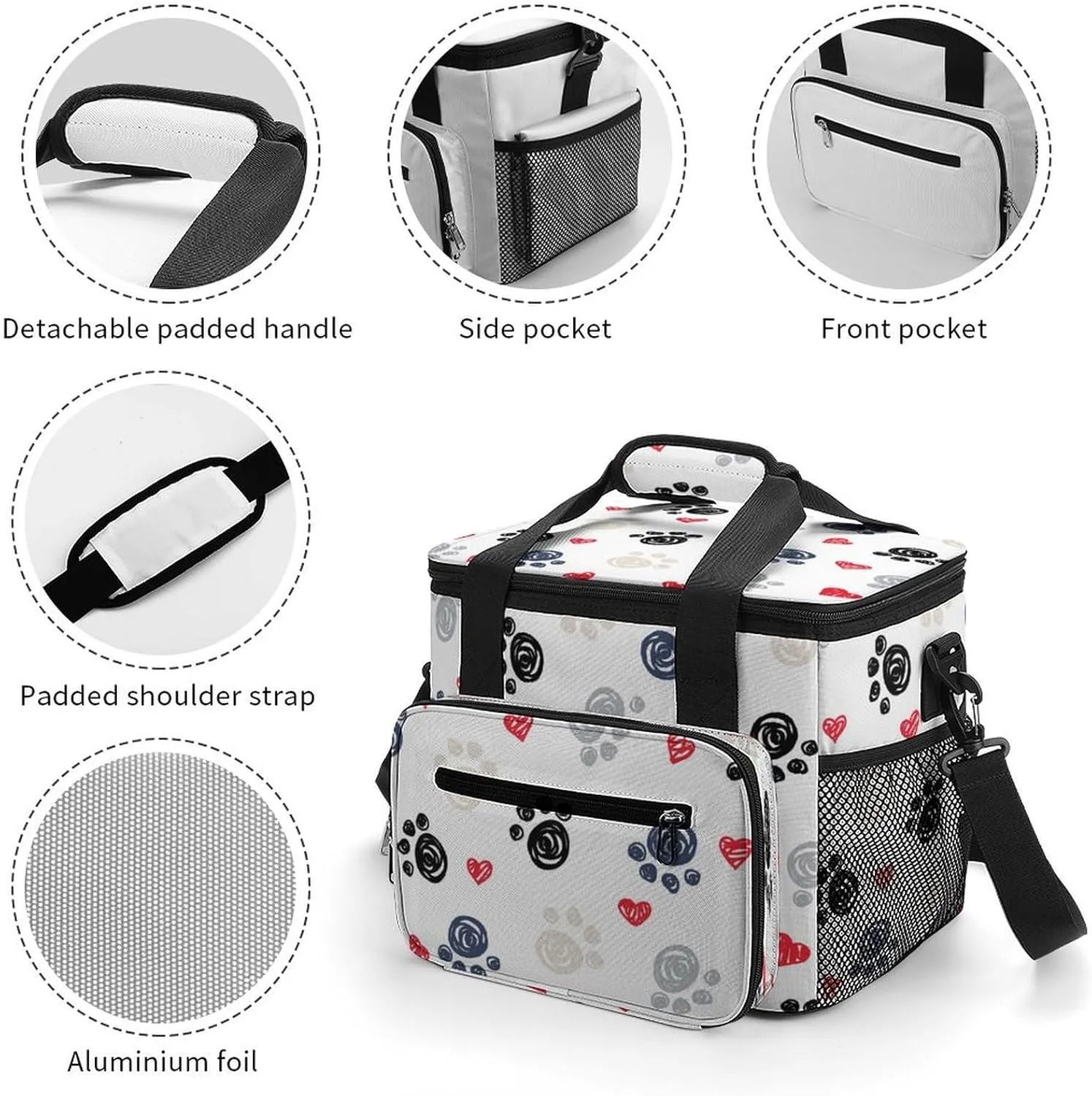 22.5L Waterproof Soft Cooler BagInsulated Lunch Box for Camping Fishing Beach Road Trips