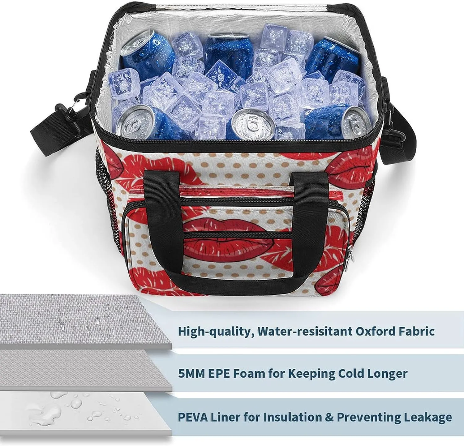 22.5L Waterproof Soft Cooler BagInsulated Lunch Box for Camping Fishing Beach Road Trips