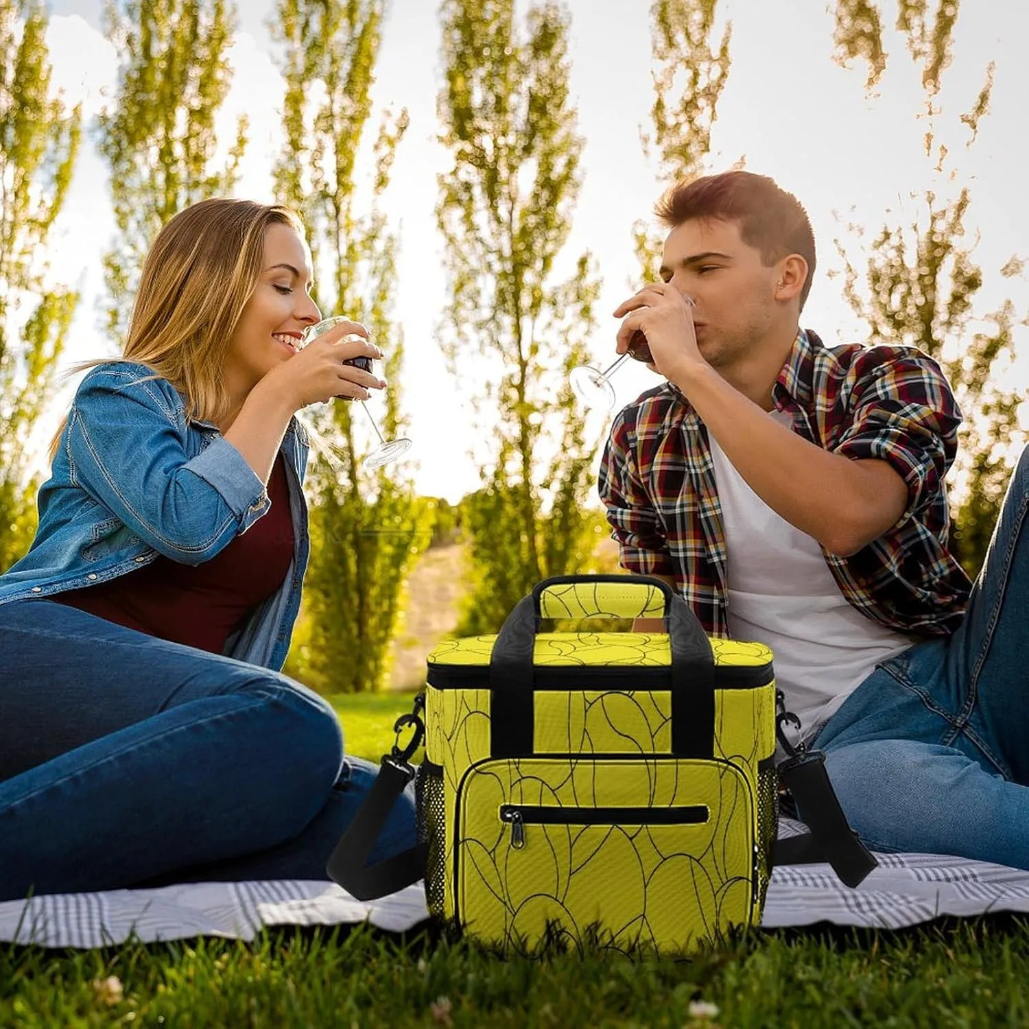 22.5L Waterproof Soft Cooler BagInsulated Lunch Box for Camping Fishing Beach Road Trips