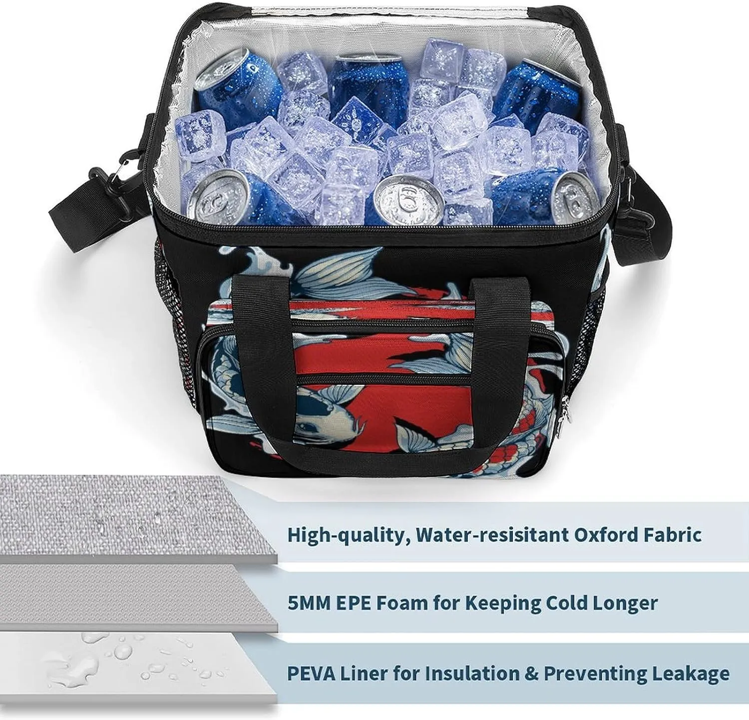 22.5L Waterproof Soft Cooler BagInsulated Lunch Box for Camping Fishing Beach Road Trips
