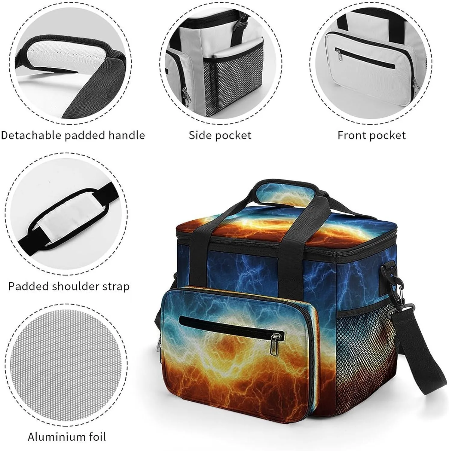 22.5L Waterproof Soft Cooler BagInsulated Lunch Box for Camping Fishing Beach Road Trips