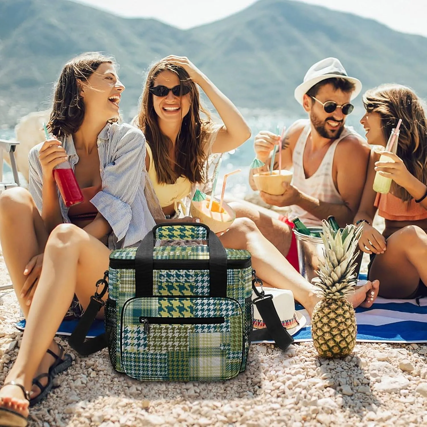 22.5L Waterproof Soft Cooler BagInsulated Lunch Box for Camping Fishing Beach Road Trips