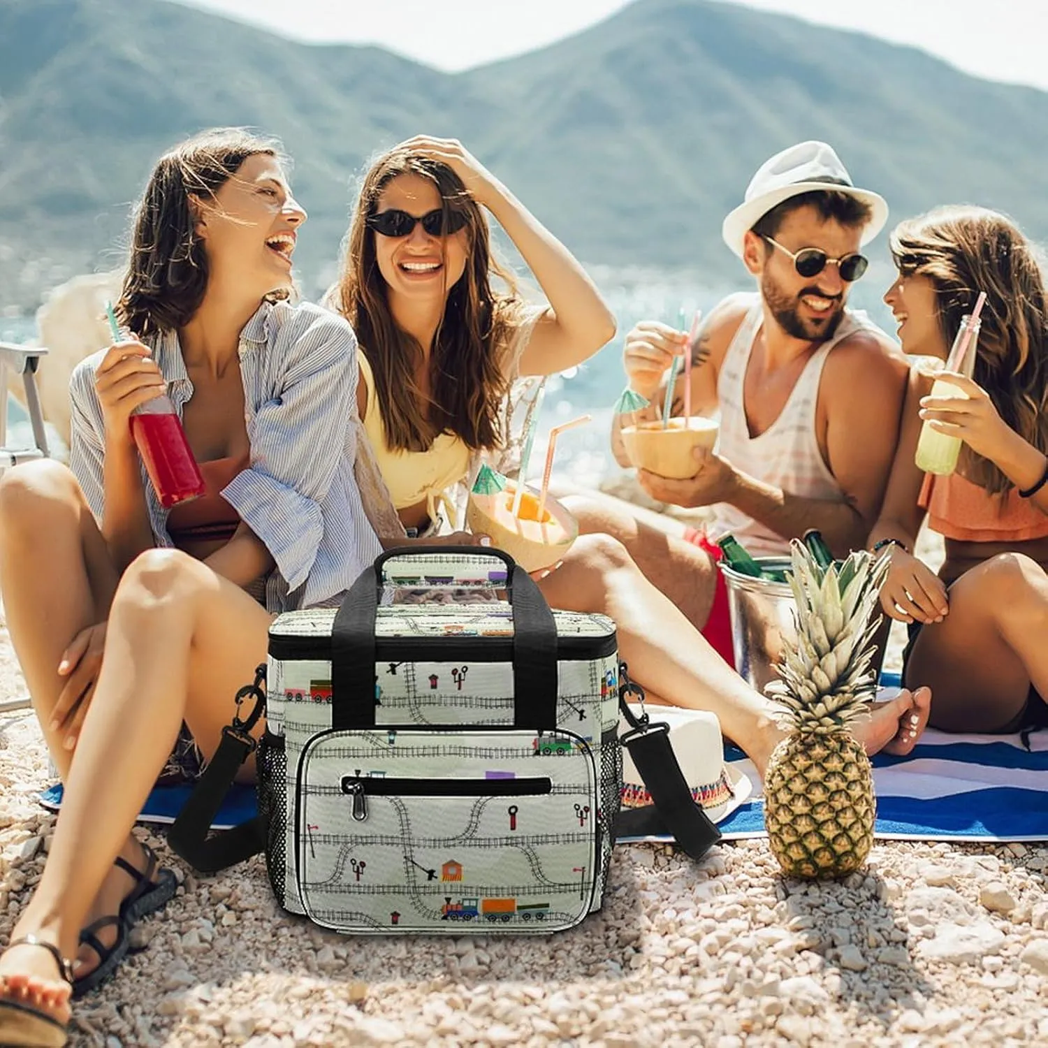 22.5L Waterproof Soft Cooler BagInsulated Lunch Box for Camping Fishing Beach Road Trips