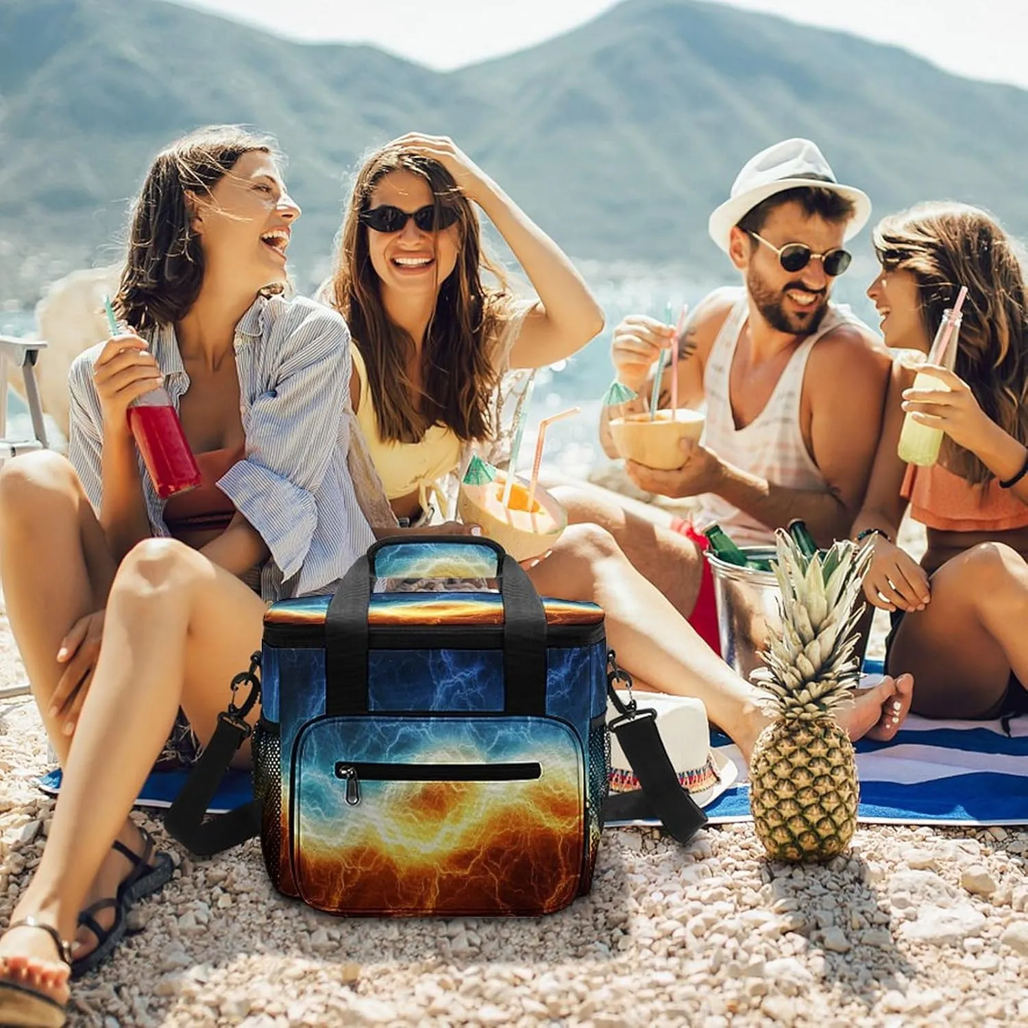 22.5L Waterproof Soft Cooler BagInsulated Lunch Box for Camping Fishing Beach Road Trips