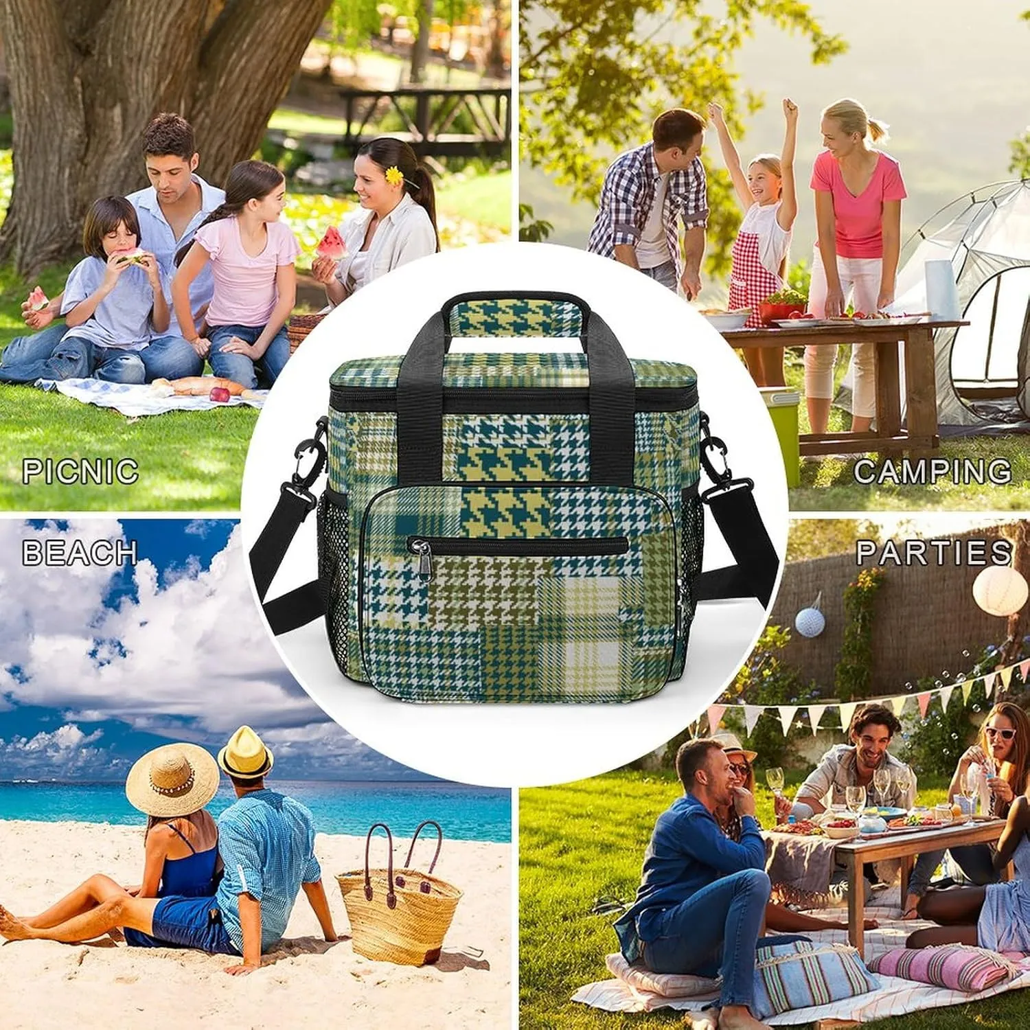 22.5L Waterproof Soft Cooler BagInsulated Lunch Box for Camping Fishing Beach Road Trips