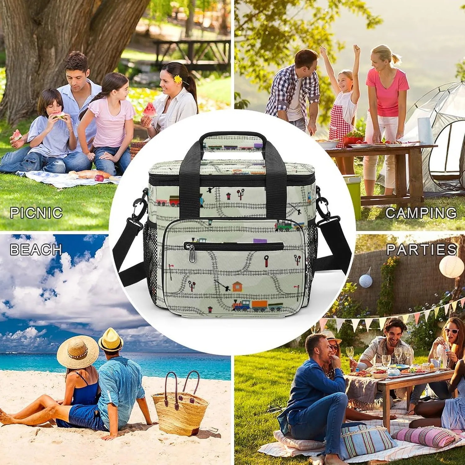 22.5L Waterproof Soft Cooler BagInsulated Lunch Box for Camping Fishing Beach Road Trips