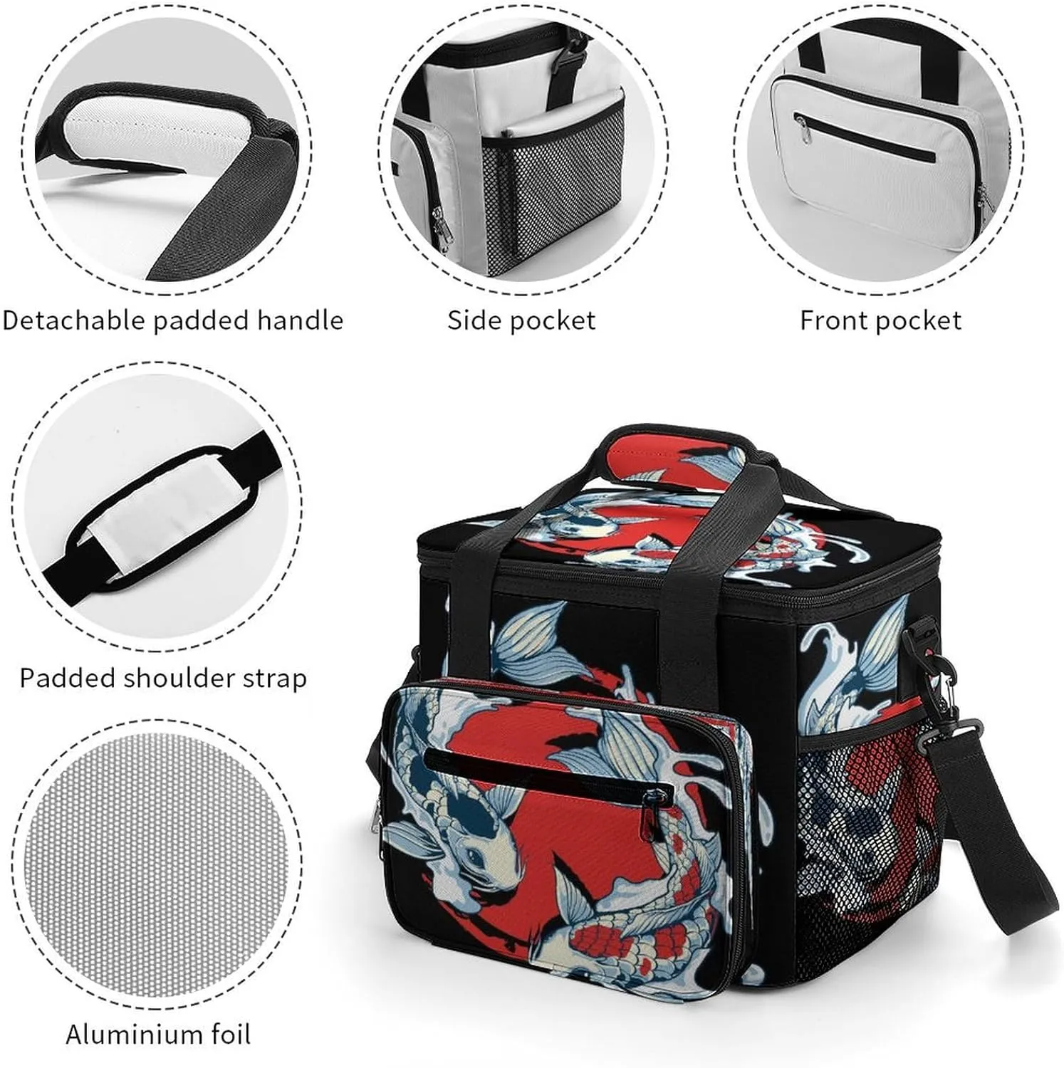 22.5L Waterproof Soft Cooler BagInsulated Lunch Box for Camping Fishing Beach Road Trips