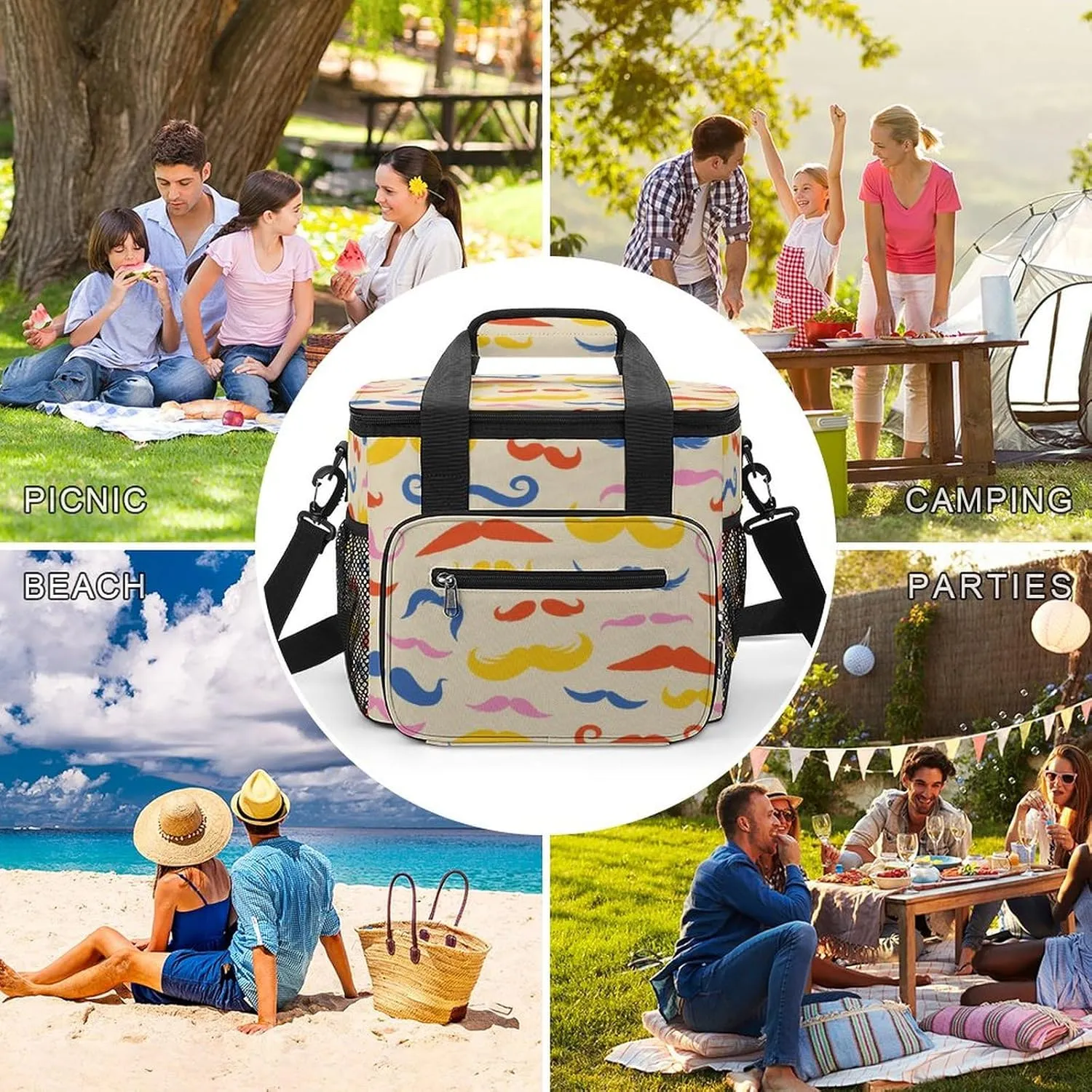 22.5L Waterproof Soft Cooler BagInsulated Lunch Box for Camping Fishing Beach Road Trips