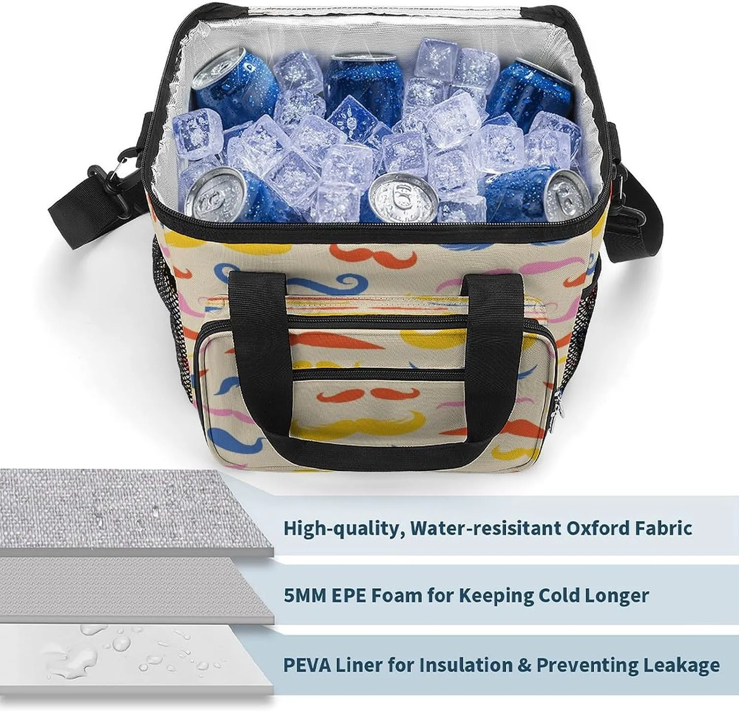 22.5L Waterproof Soft Cooler BagInsulated Lunch Box for Camping Fishing Beach Road Trips